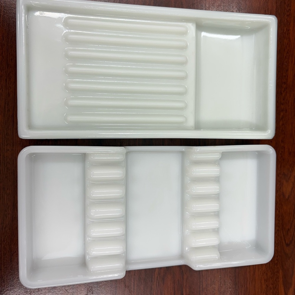 Milk Glass Vintage Brush holder